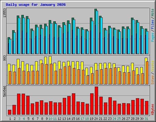 Daily usage for January 2026