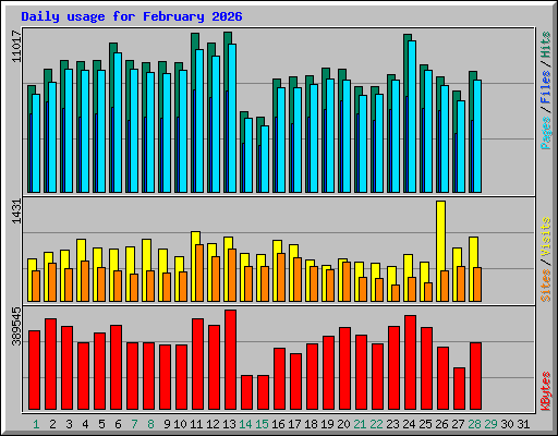 Daily usage for February 2026
